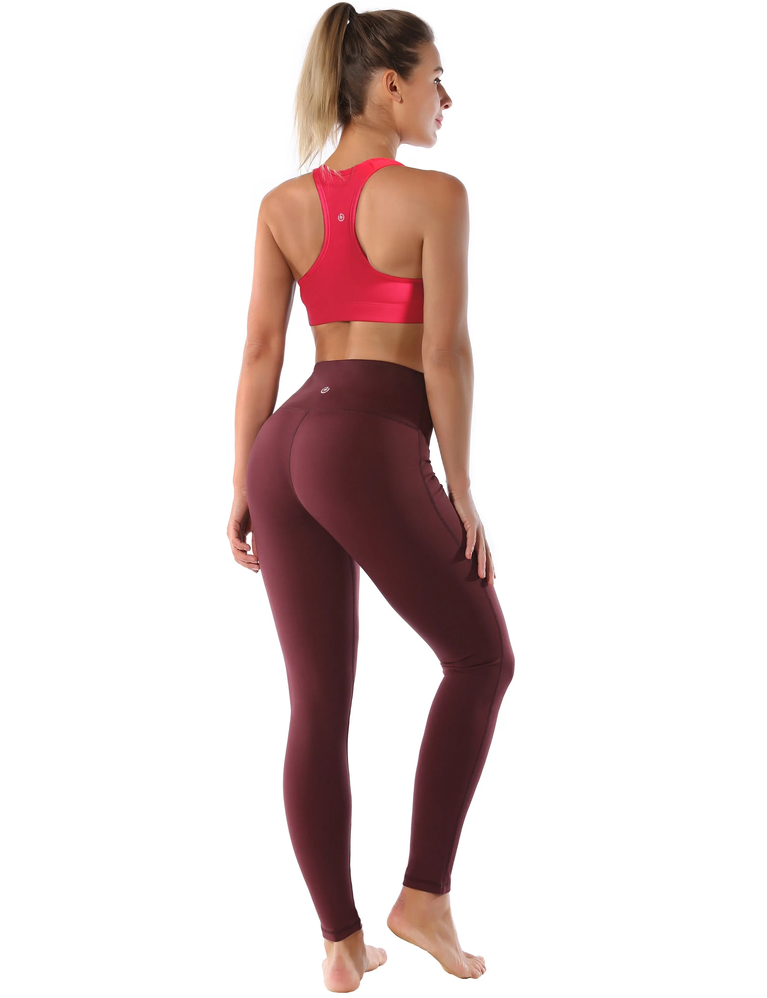 Compression Racerback Sports Bras red_Plus Size