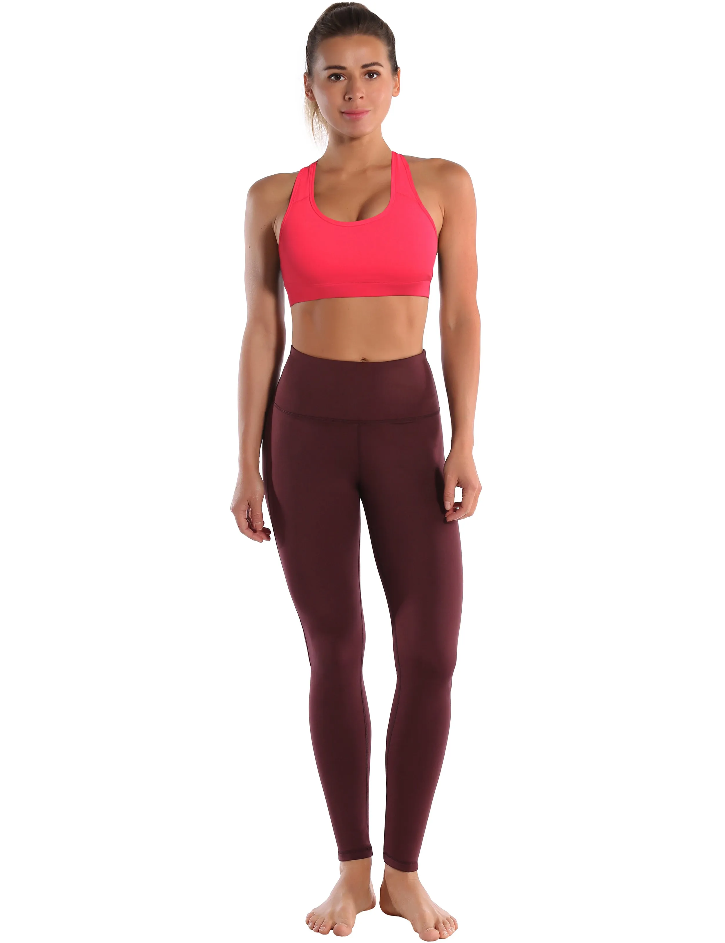 Compression Racerback Sports Bras red_Plus Size