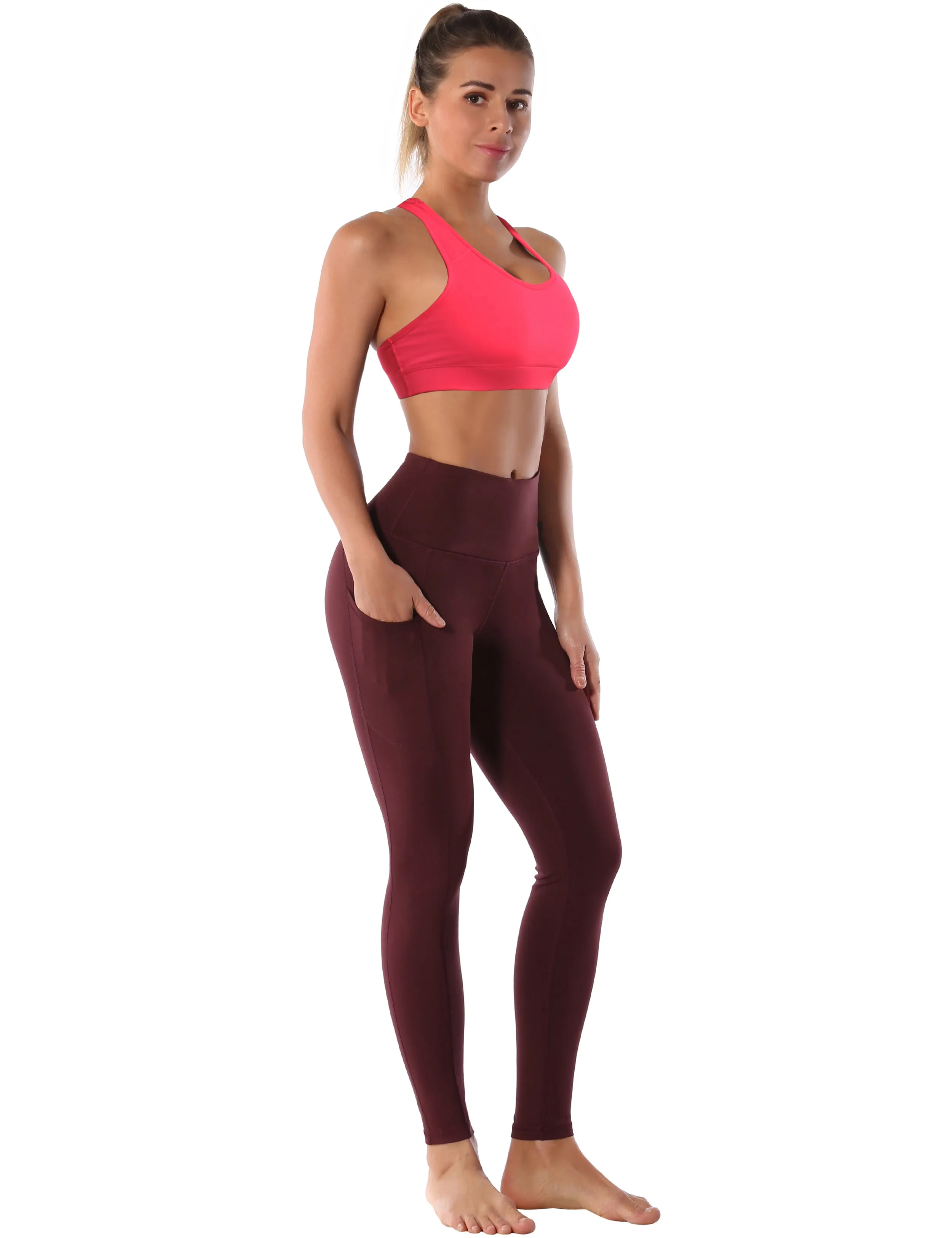Compression Racerback Sports Bras red_Plus Size