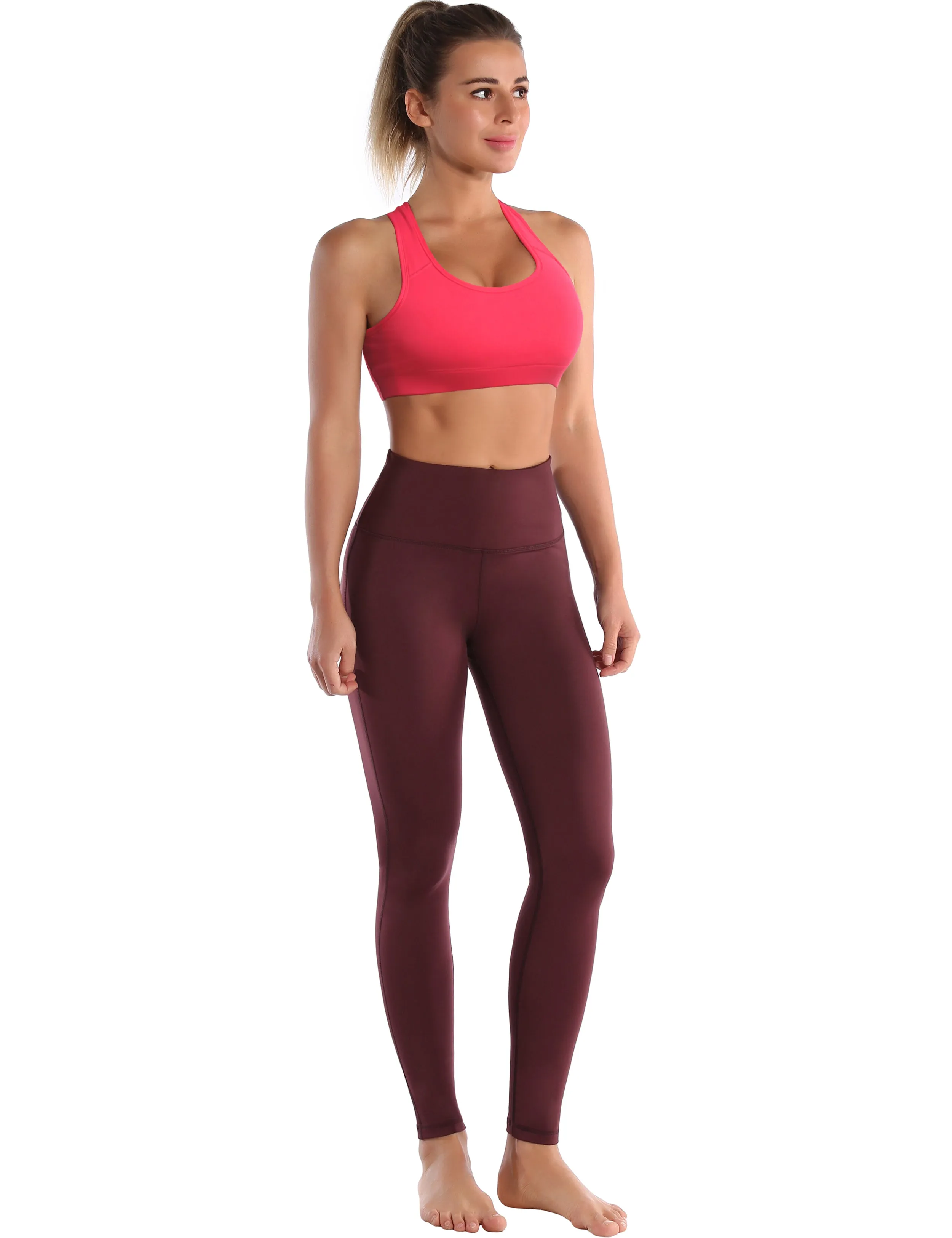 Compression Racerback Sports Bras red_Plus Size
