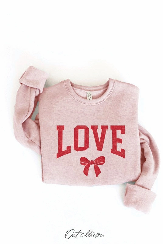 Love Bow Graphic Sweatshirt (FINAL SALE) slim fit ZipClosure