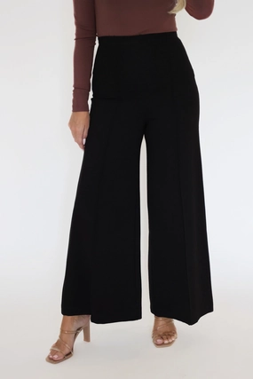 Conditional Pants- Black Bonded Hemline Buttery Soft Handfeel