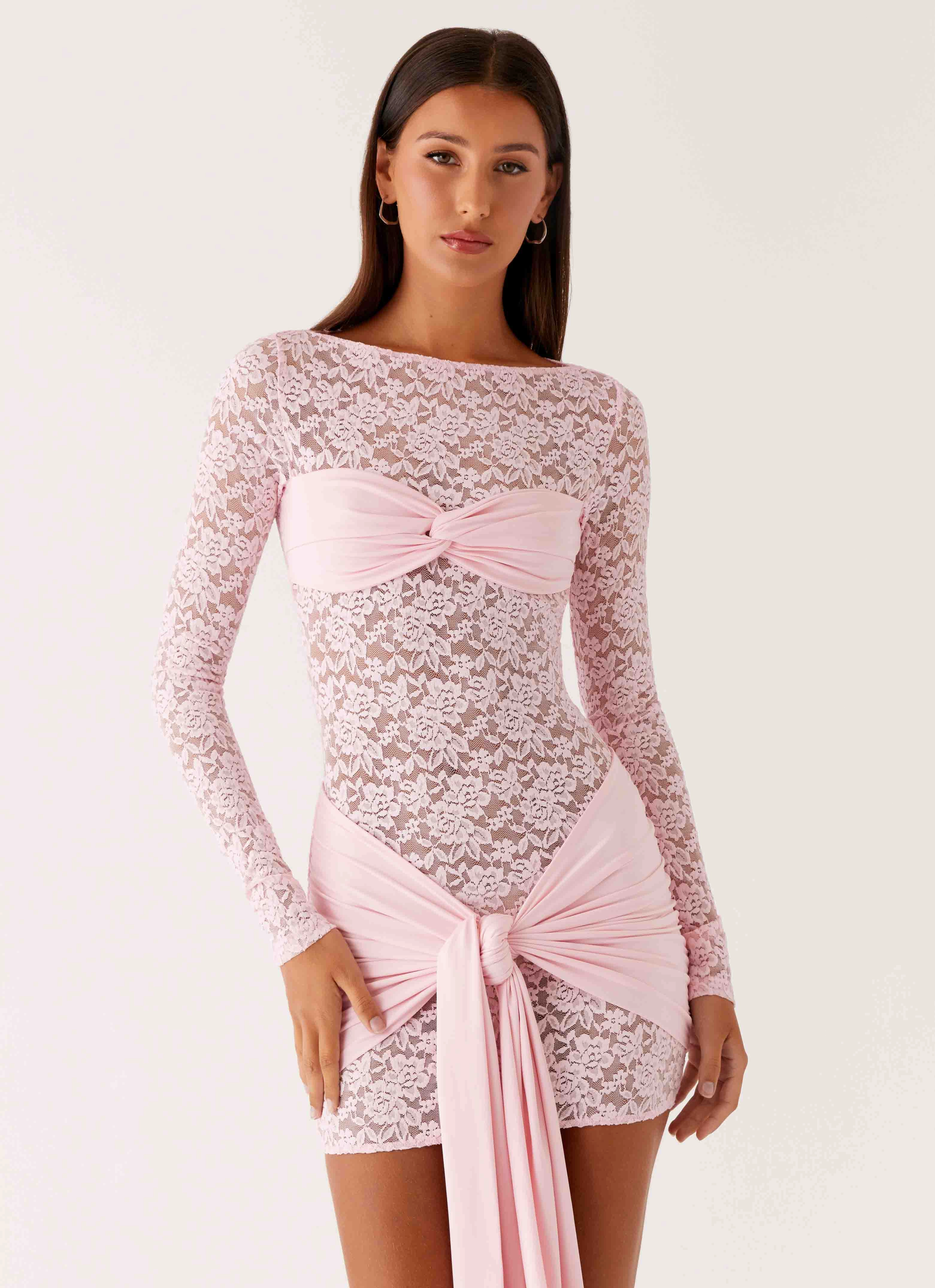 Consie Long Sleeve Mini Dress - Pink Modern Twist Relaxed work dress