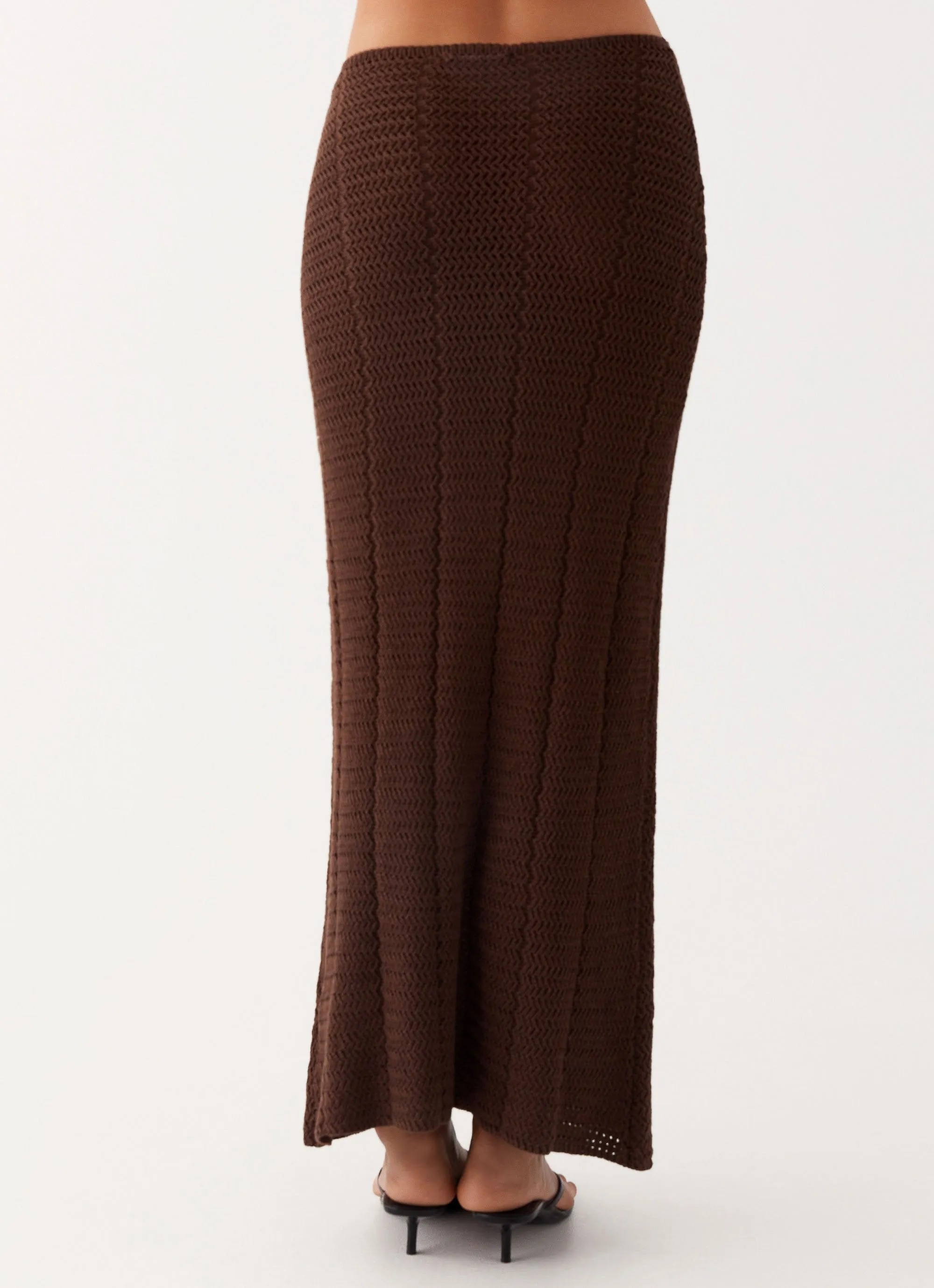 Smart Design Kelcie Rose Crochet Maxi Skirt - Chocolate