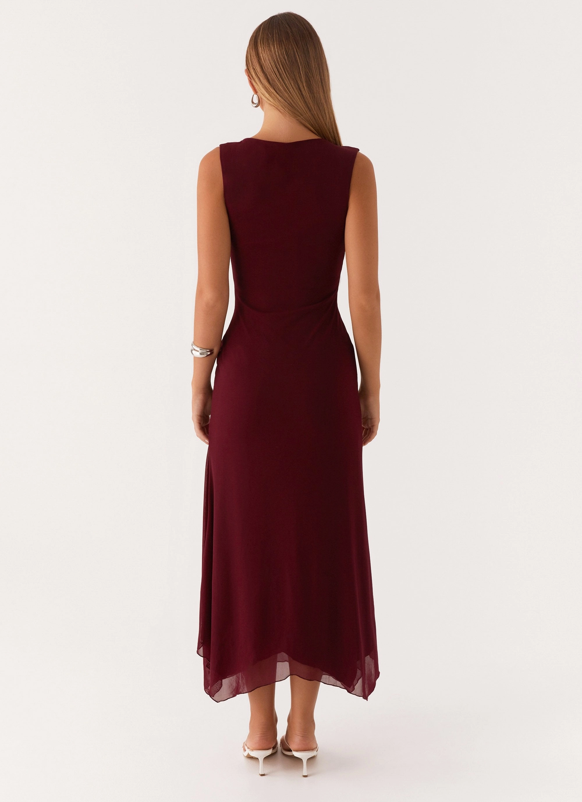 Murphy Maxi Dress - Deep Maroon Modern Comfort Lower Hem