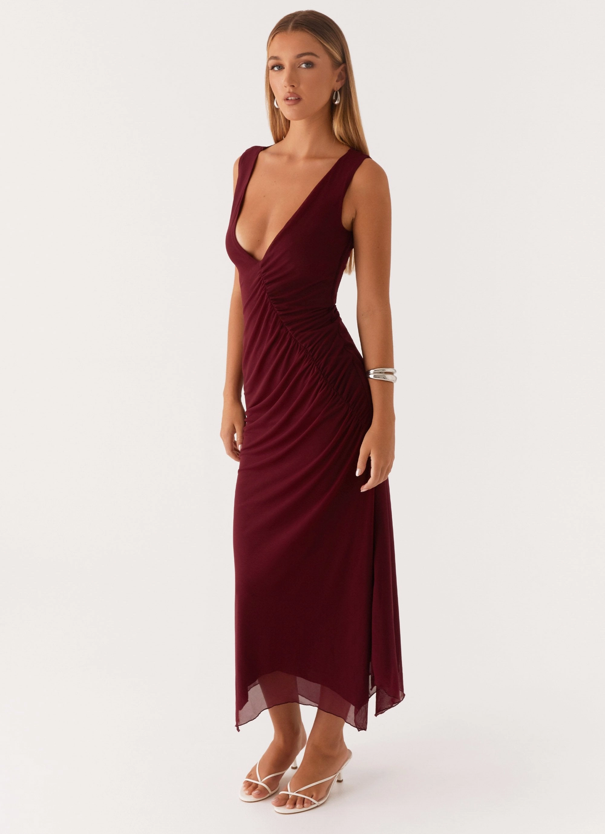 Peace Glow Relaxed Vibe Murphy Maxi Dress - Deep Maroon