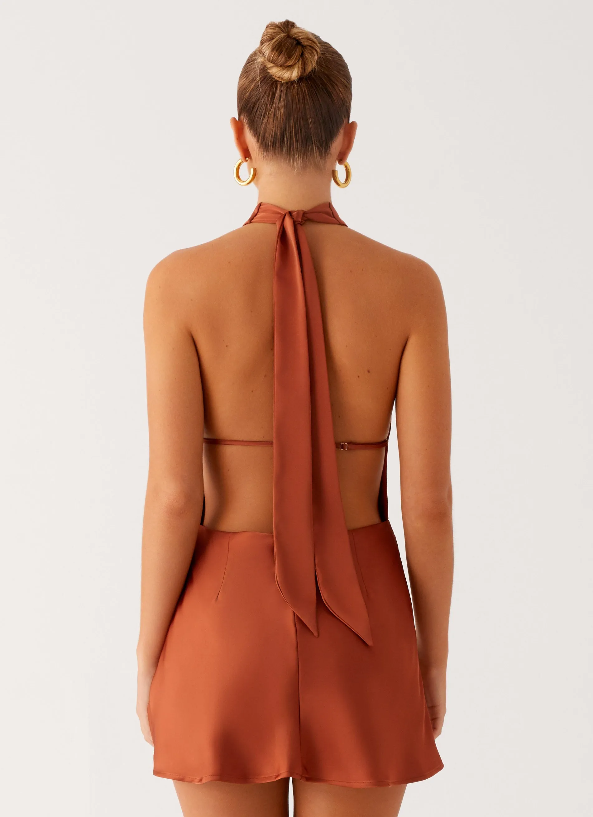 Versatile Outfit Reinforced Elbow Patches Golden Dunes Mini Dress - Rust