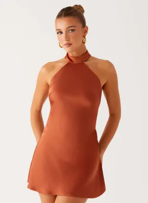 Golden Dunes Mini Dress - Rust Winter Layering