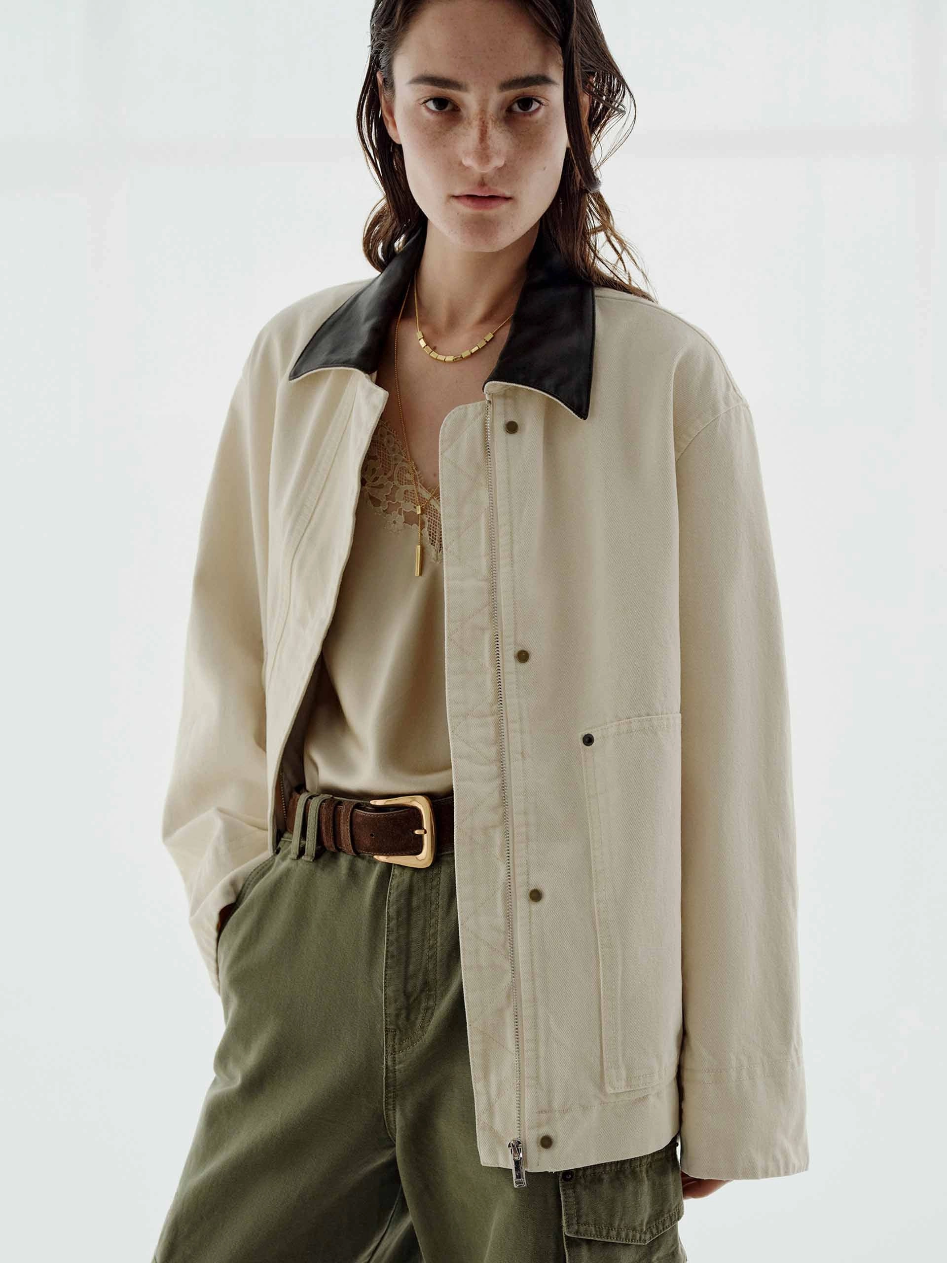 Contrast Collar Denim Jacket