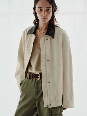 Contrast Collar Denim Jacket