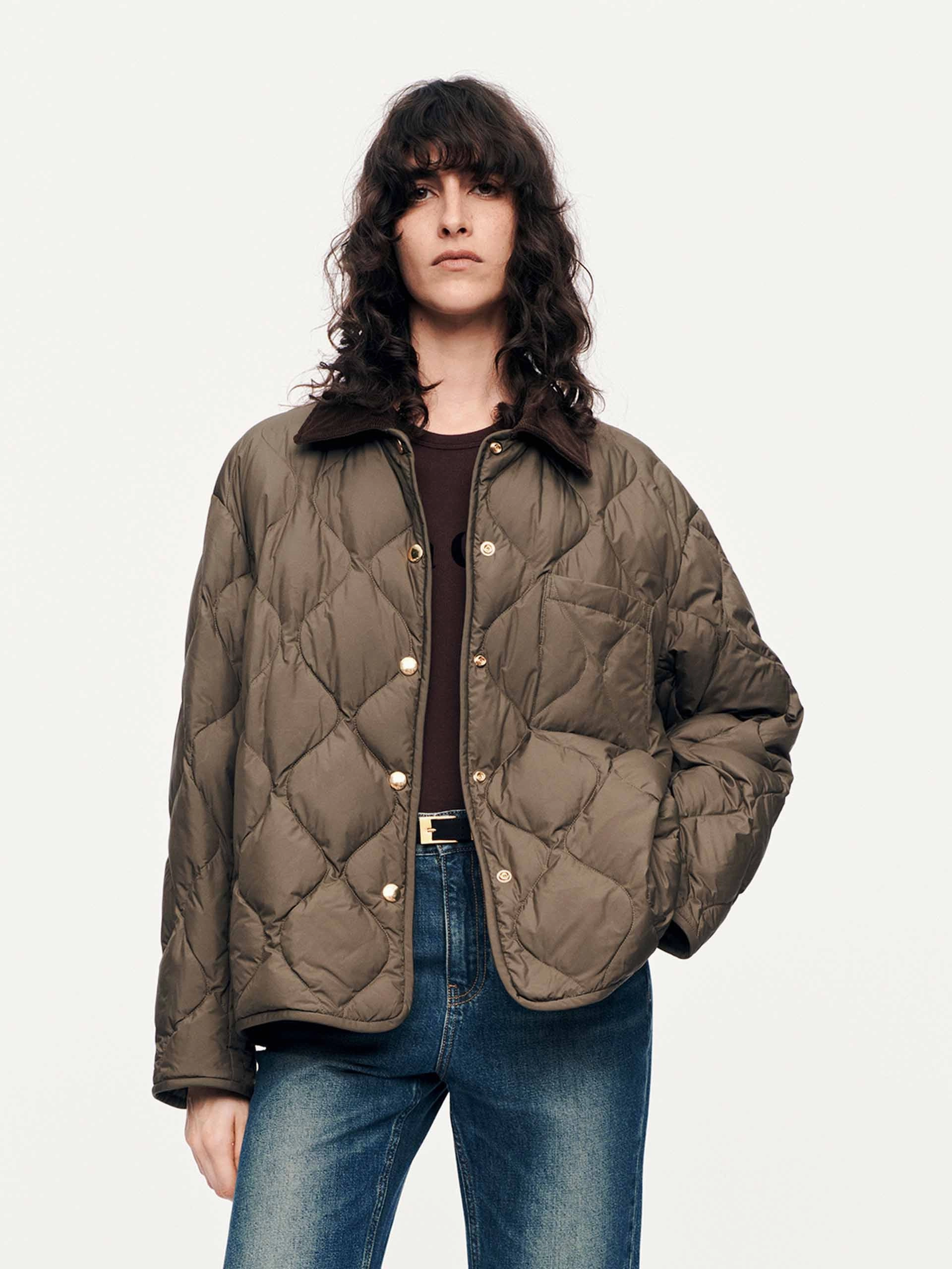 Contrast Collar Down Jacket