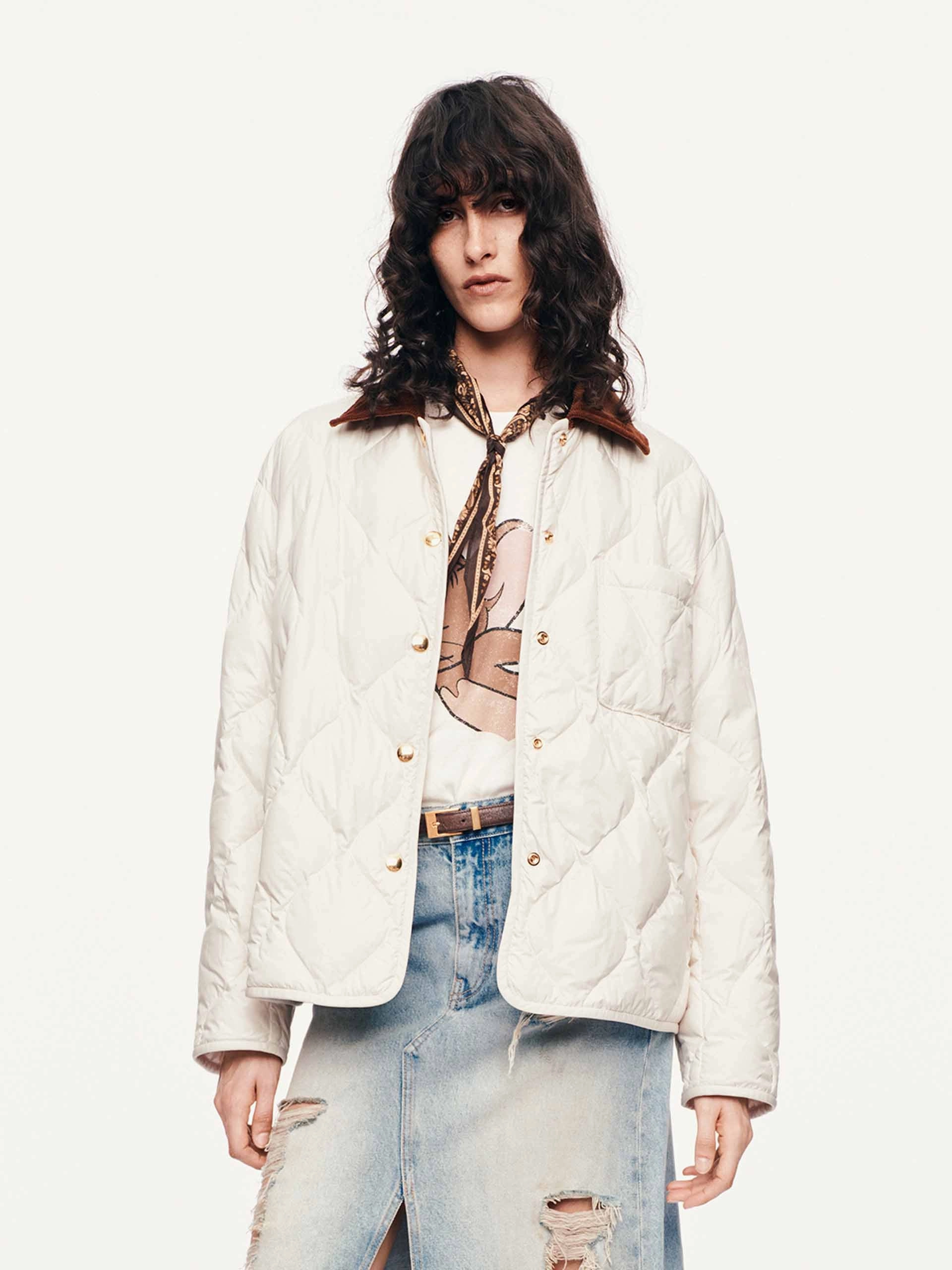 Contrast Collar Down Jacket