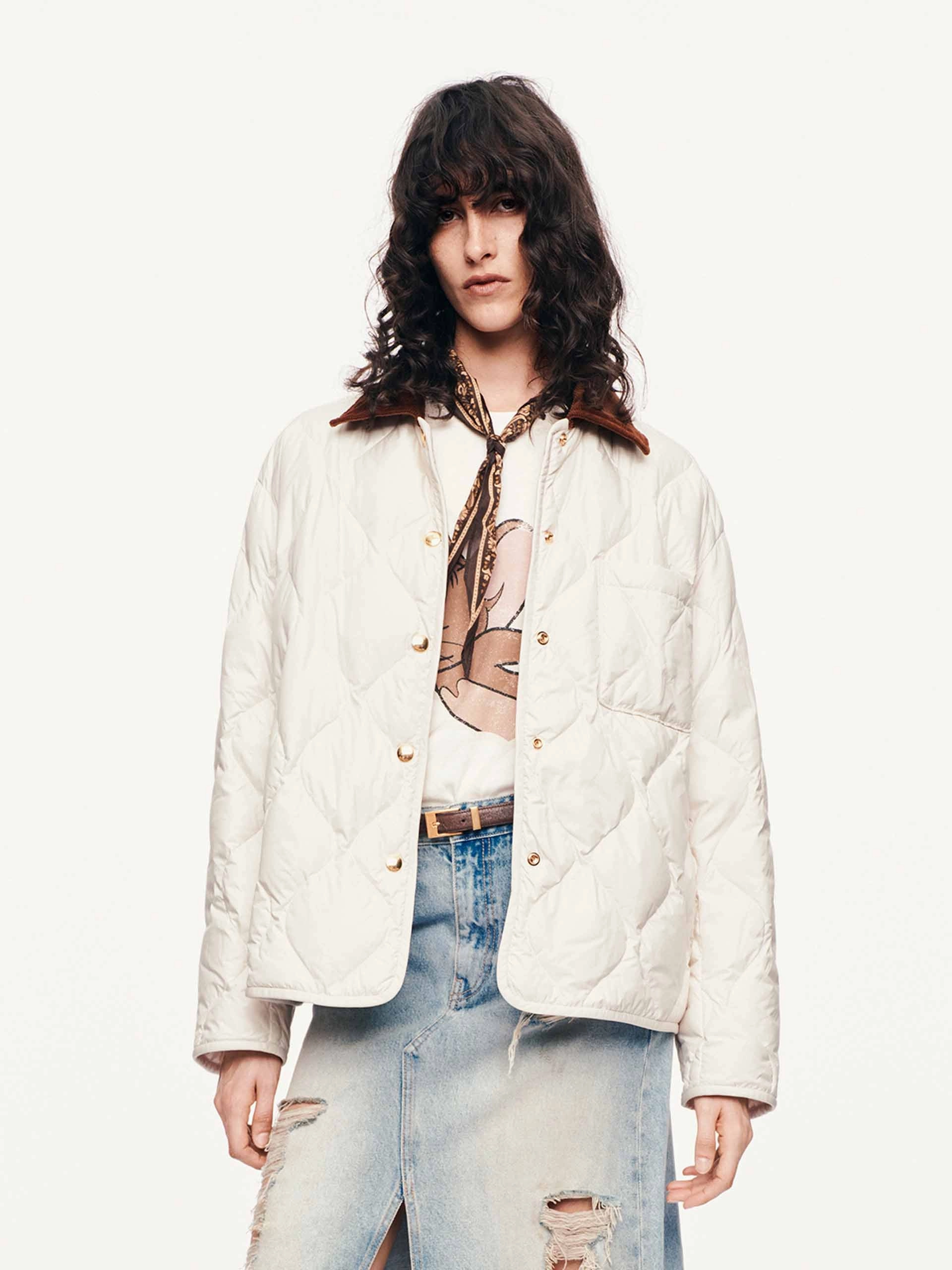 Contrast Collar Down Jacket