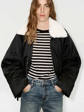 Contrast Collar Quilted Jacket Contrast Collar Quilted Jacket