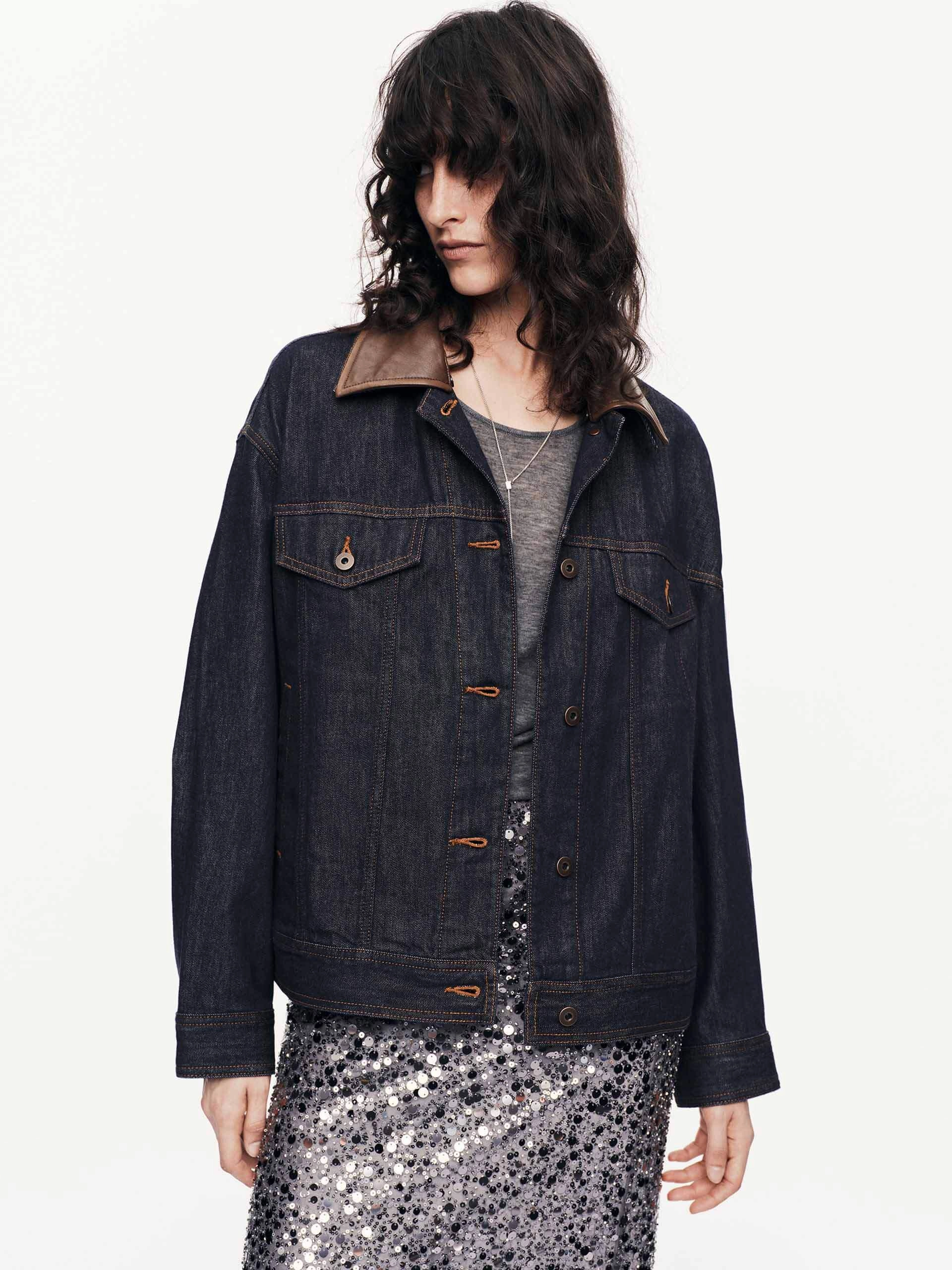 Contrast Cotton Denim Jacket