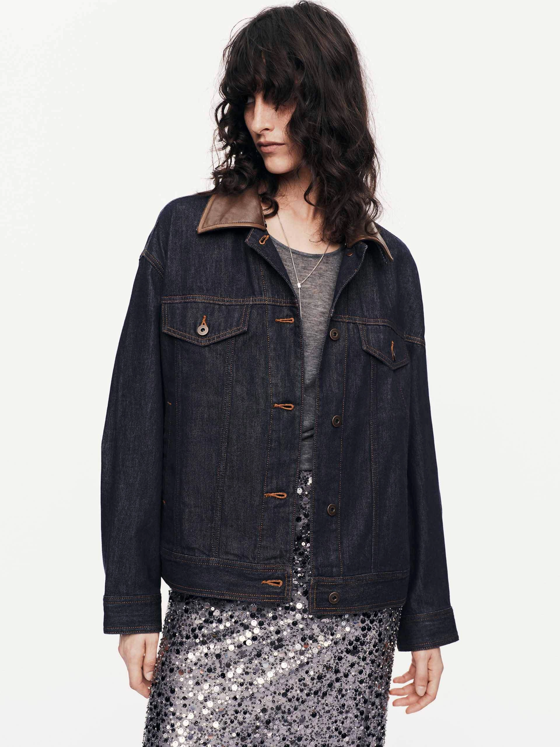 Contrast Cotton Denim Jacket