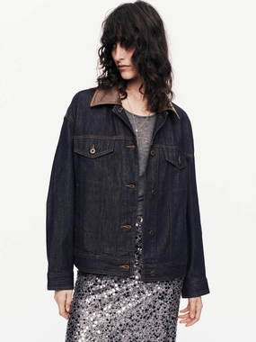 Contrast Cotton Denim Jacket