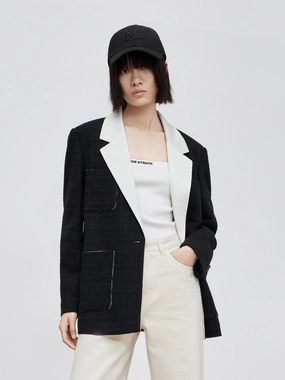 Contrast Lapel Collar Coat Contrast Lapel Collar Coat
