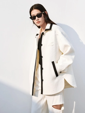 Contrast Tweed Shirt Jacket Contrast Tweed Shirt Jacket