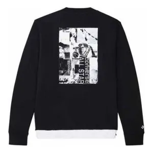 Converse Mixing Round-neck Sweater Men Black, black