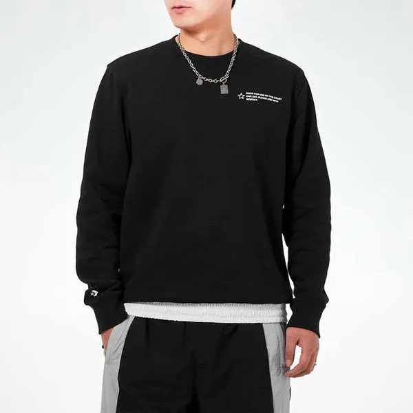 Converse Mixing Round-neck Sweater Men Black, black