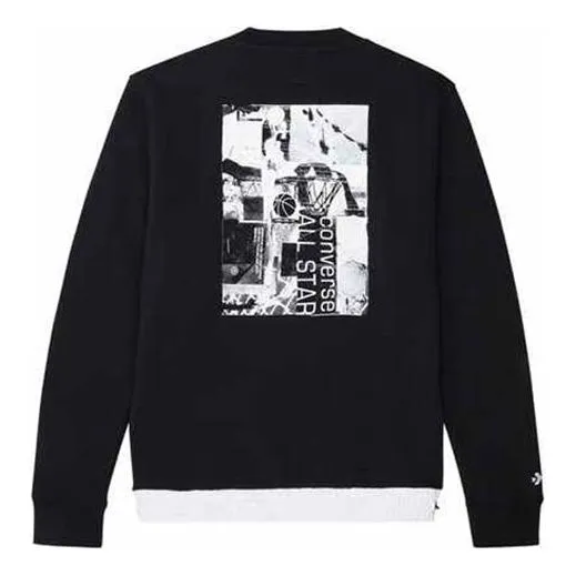 Converse Mixing Round-neck Sweater Men Black, black