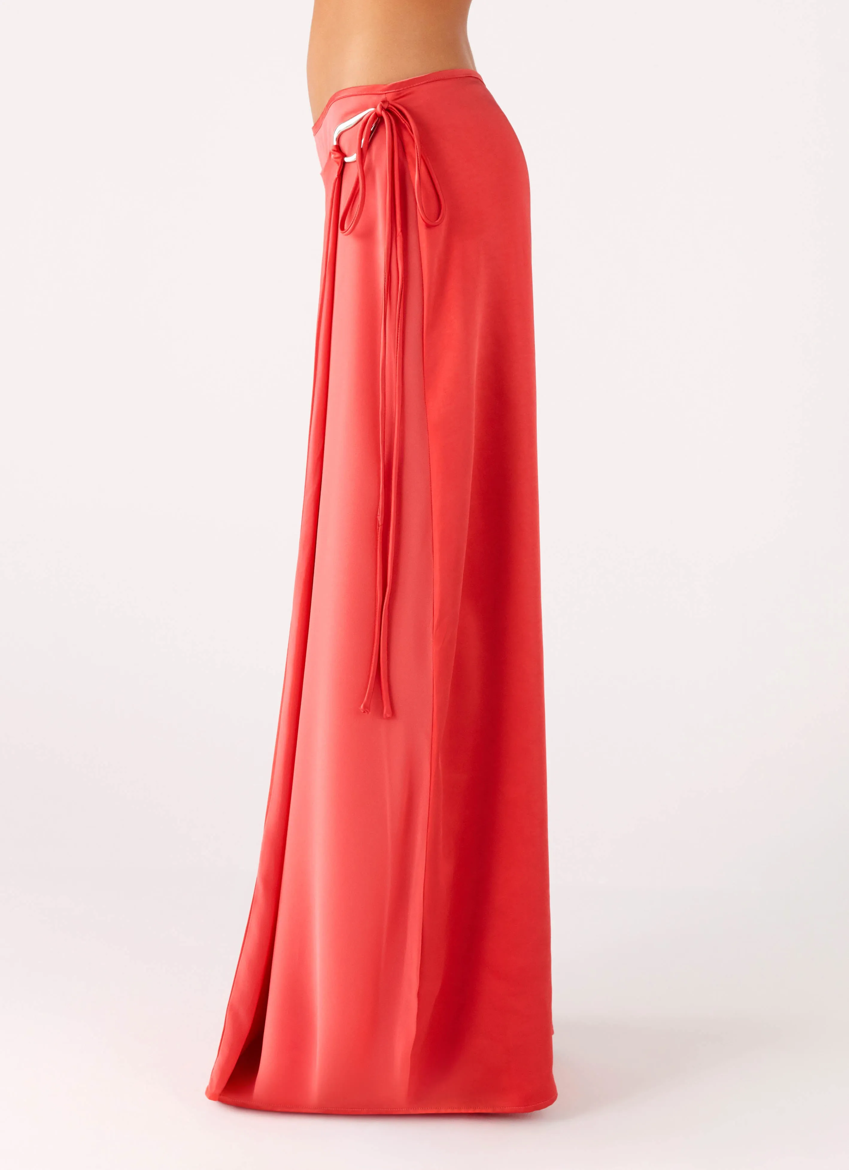 Stylish Finish Versatile Outfit Pollie Wrap Maxi Skirt - Coral