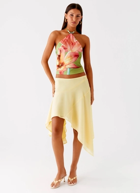 Convertible Collar Loreta Beaded Tie Back Top - Jungle Floral Loreta Beaded Tie Back Top - Jungle Floral CrossBackDesign