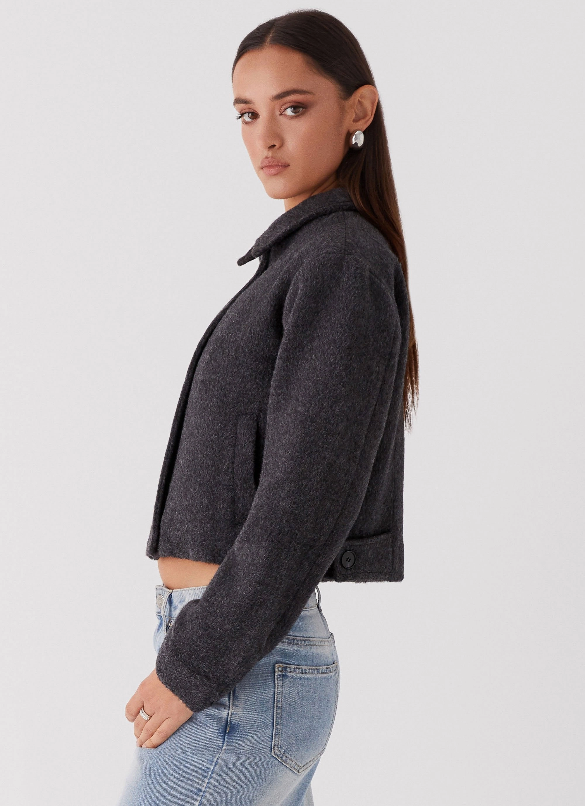 UltraFineMesh Lexi Jayde Wool Zip Jacket - Dark Grey