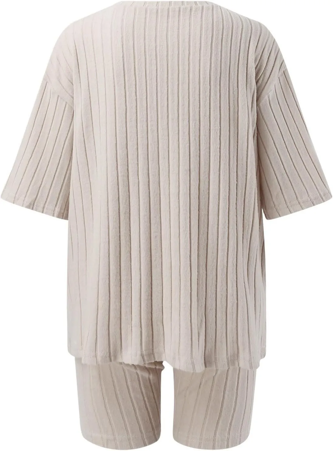 cooki Pajama Sets for Women 2 Piece Lounge Sets Short Sleeve Ribbed Knit T-shirt and Shorts Pjs Set Plus Size Sleepwear Set