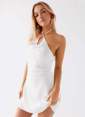 Trend-Driven All-Ages Fit Ezra Satin Mini Dress - White