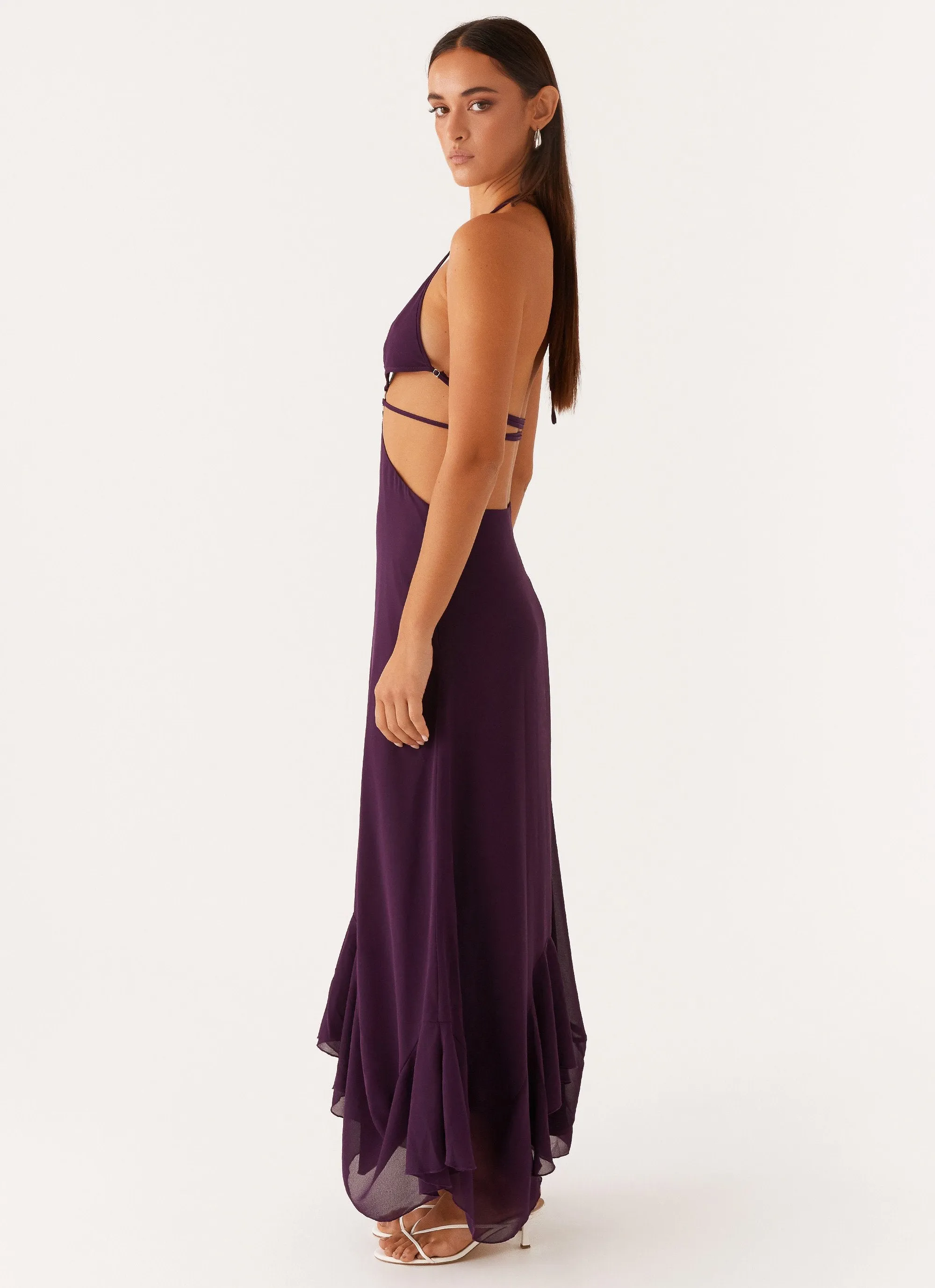 Bronx Halterneck Maxi Dress - Mulberry holiday season Versatile Layering
