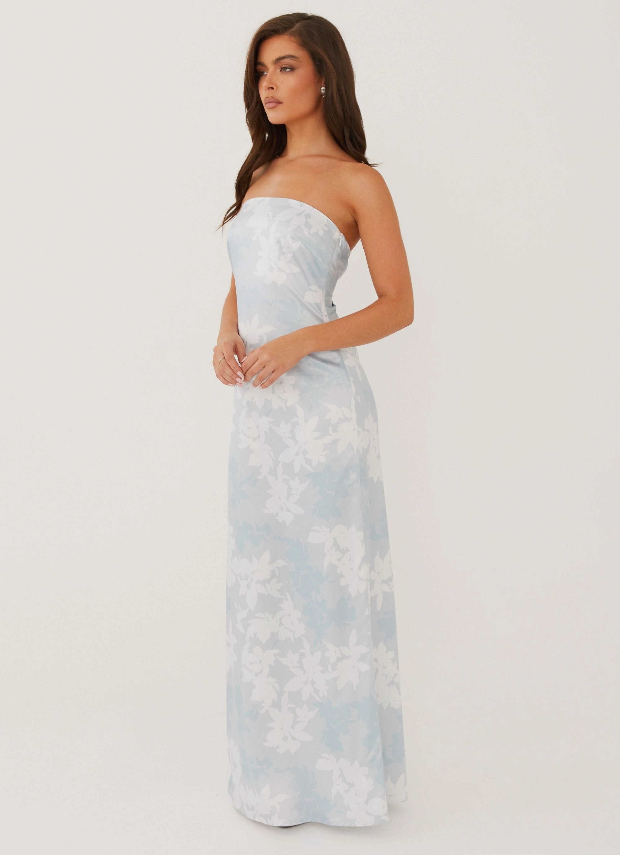 light layering Love Me More Maxi Dress - Blue Blossom