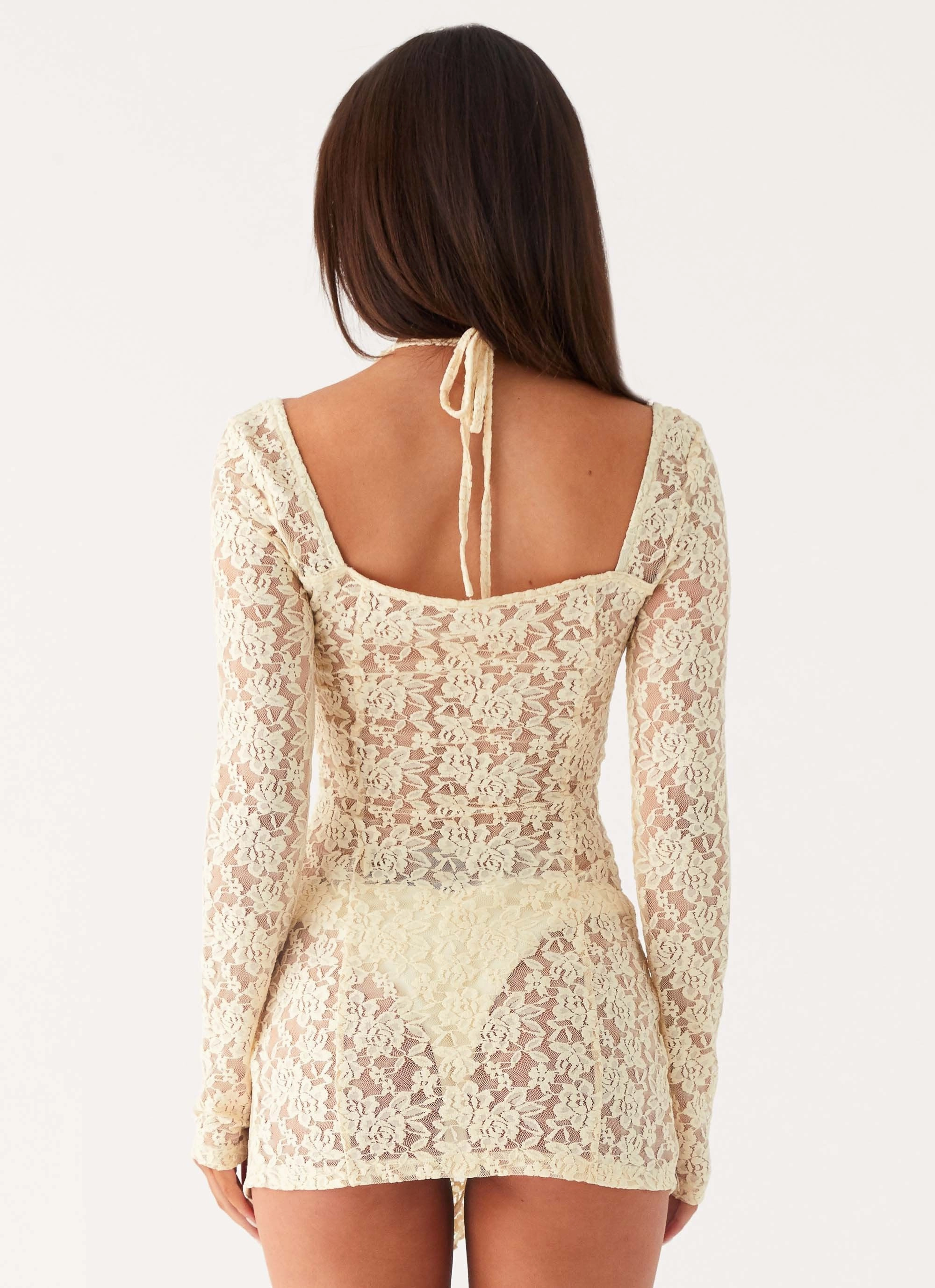 Rarri Lace Mini Dress - Ivory Tailored-fit Lightweight-Comfort
