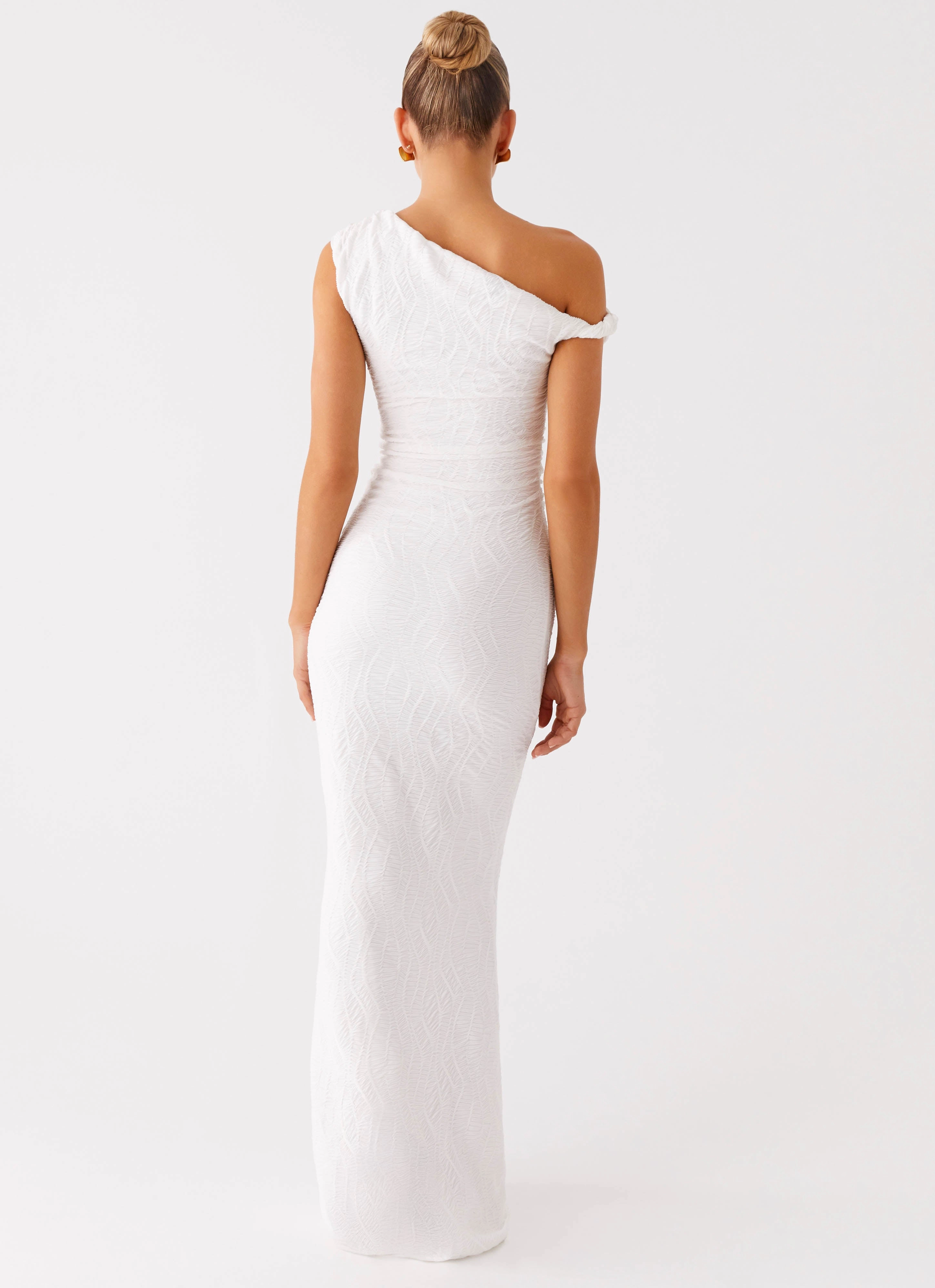 Galantis One Shoulder Maxi Dress - White Versatile Edge Cool Movement