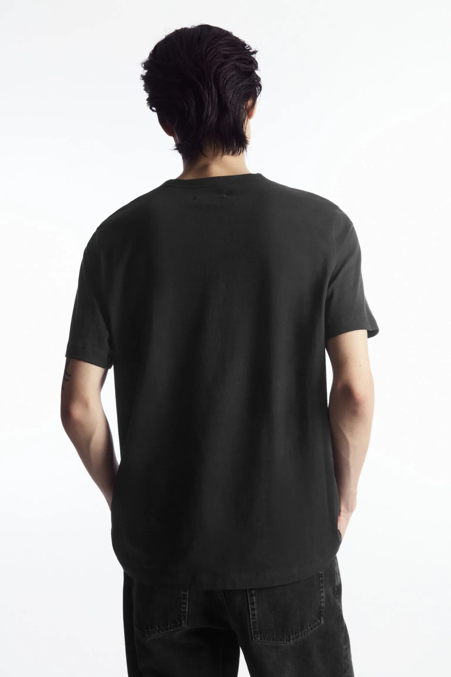Cos Mid Weight Brushed T-shirt, black