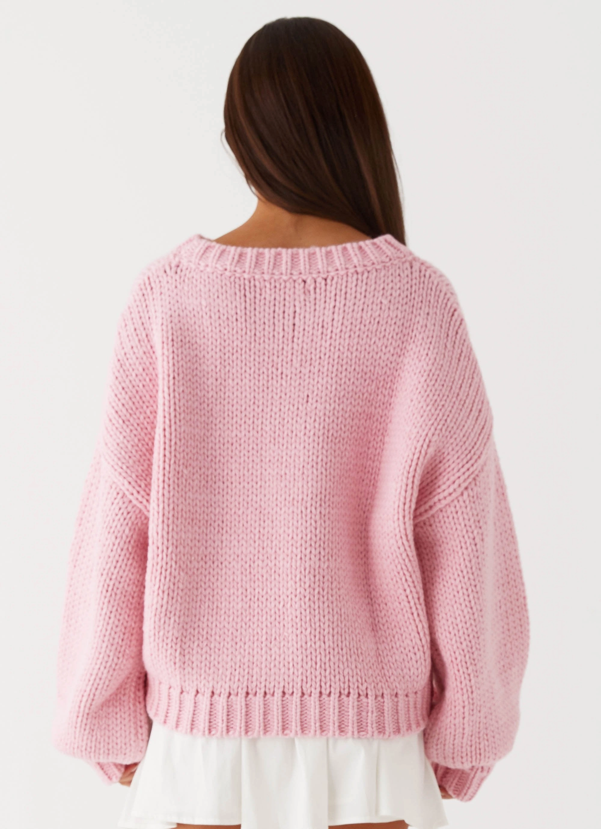 Costella Knit Sweater - Pink Noise Reduced Fabrics