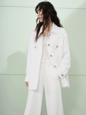 Cotton Blend Tweed Jacket