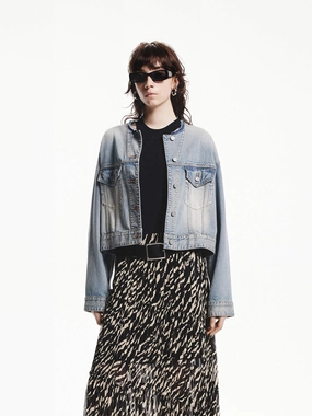 Cotton Cropped Denim Jacket Cotton Cropped Denim Jacket