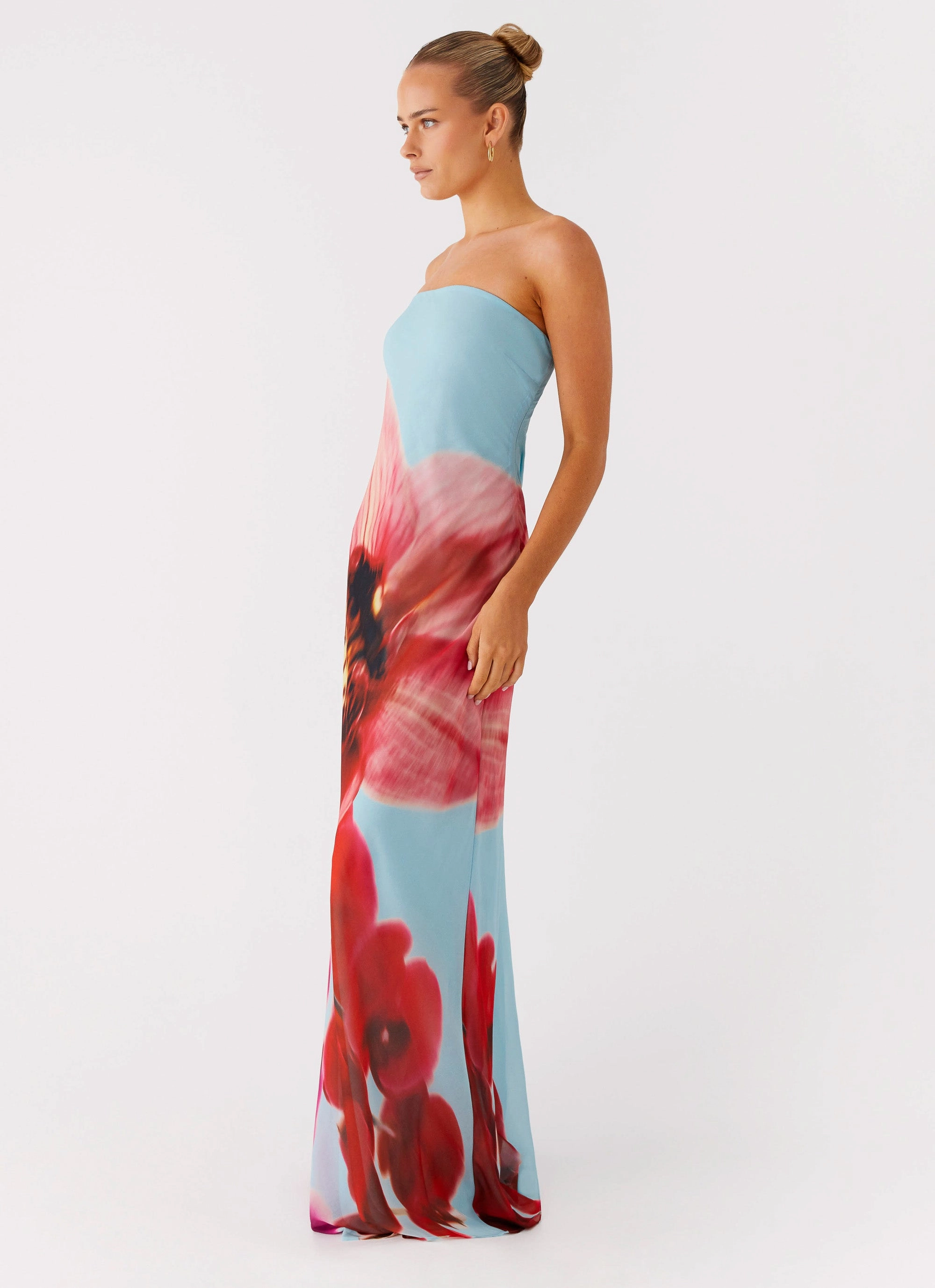 soft elegance Amelle Maxi Dress - Turquoise Bloom