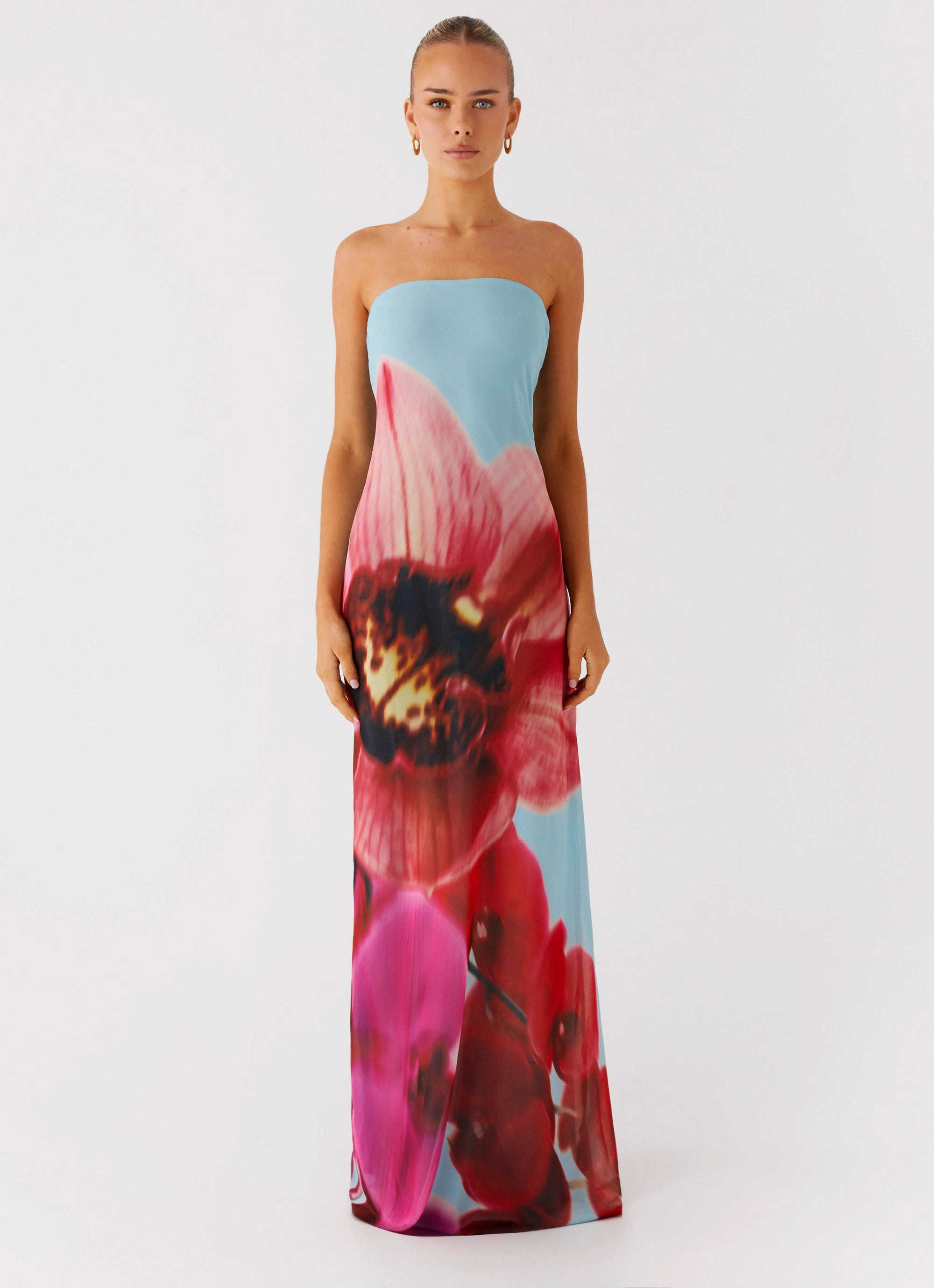 Amelle Maxi Dress - Turquoise Bloom Modern Layers Elegant evening wear