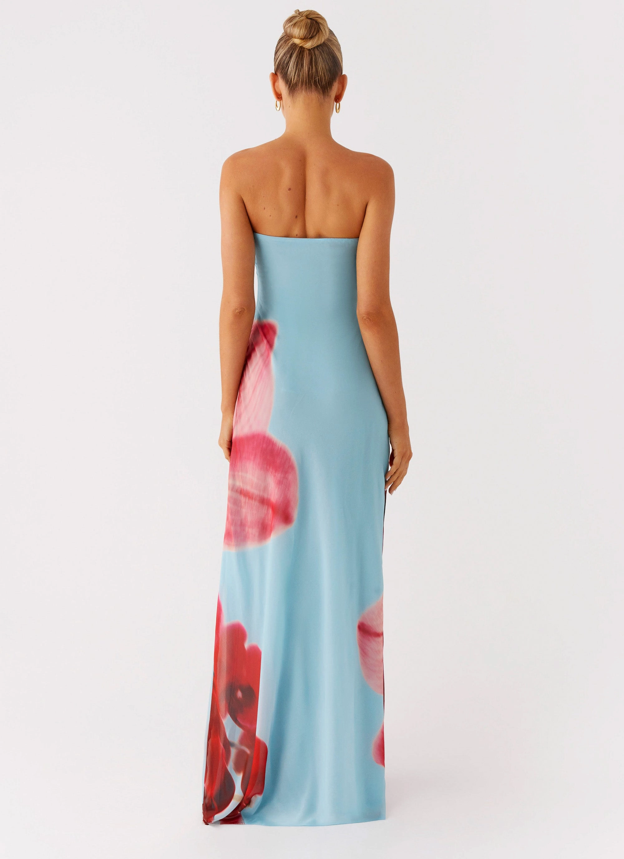 Amelle Maxi Dress - Turquoise Bloom Bold Structure Wool-Blend