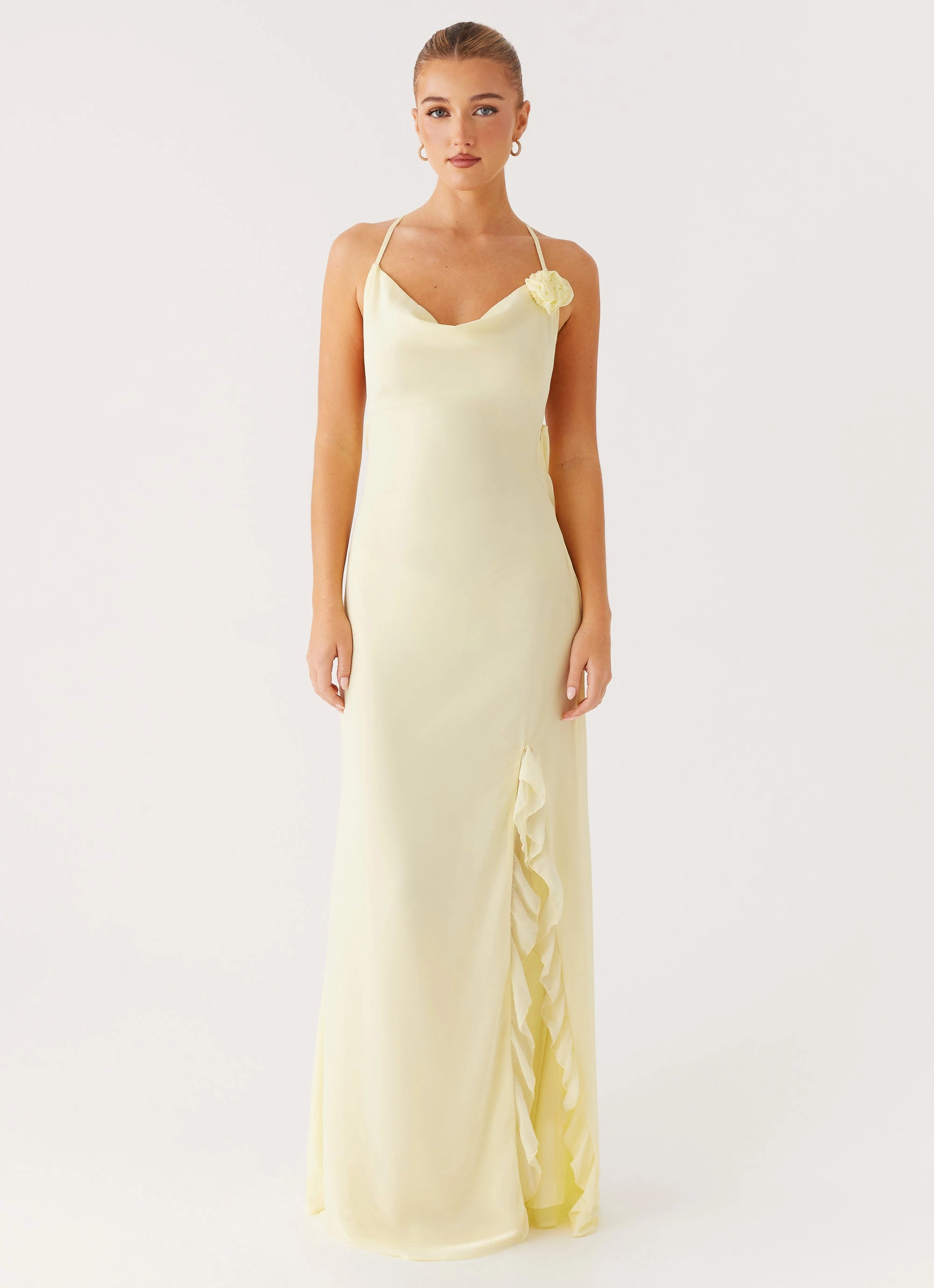 First Class Maxi Dress - Yellow Calm Lines