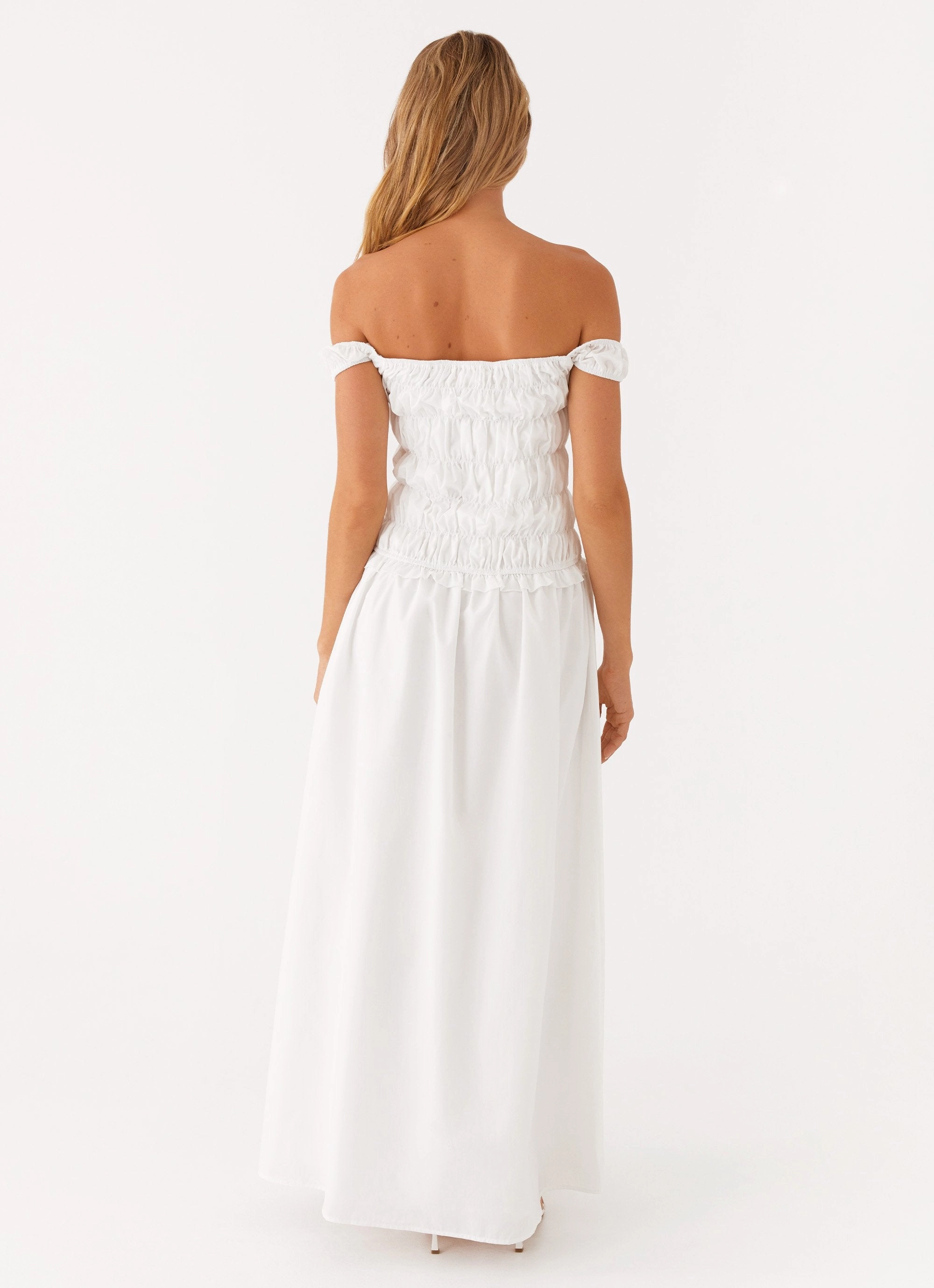 Luxe Fit Countryside Off Shoulder Maxi Dress - Ivory