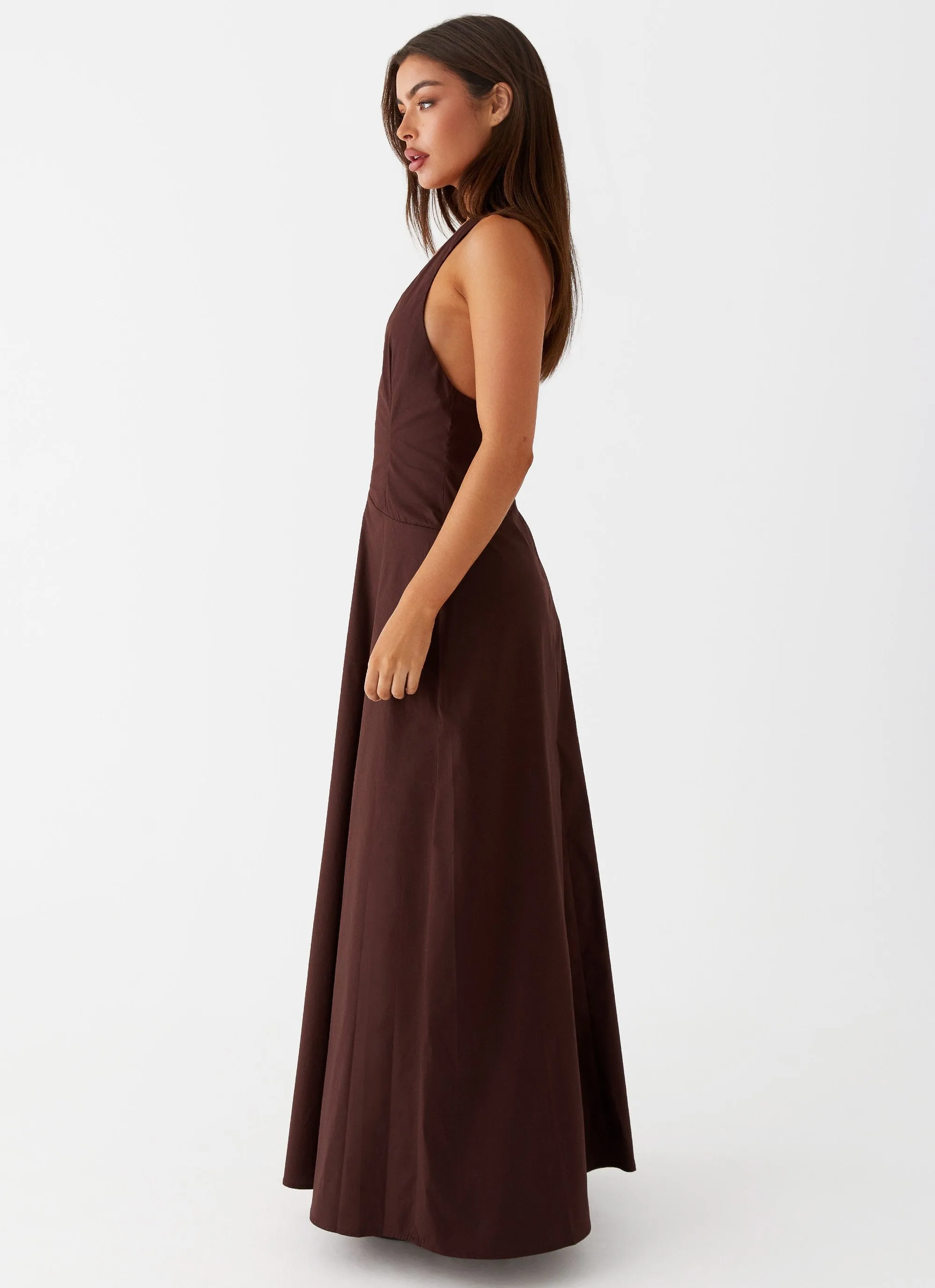 Vestige Maxi Dress - Chocolate Anniversary Special Minimalist Closure