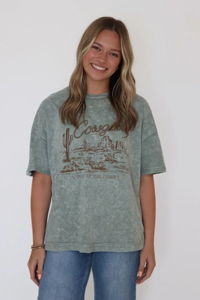 Cowgirls T-shirt Oversized Fit Construction Cowgirls T-shirt Flexible Ribbing Stretch Weave Construction