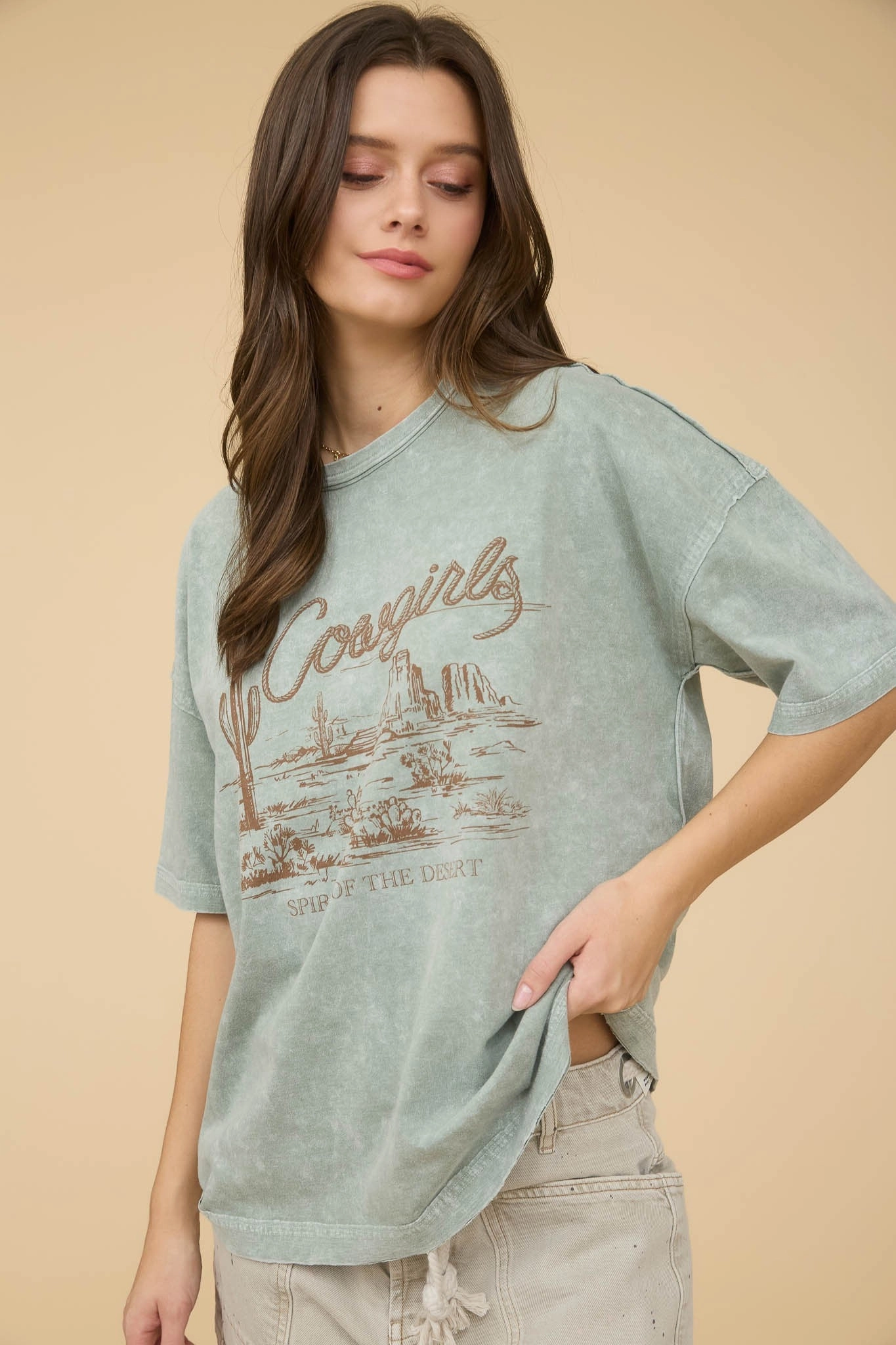Cowgirls T-shirt Scoop Neck Shape