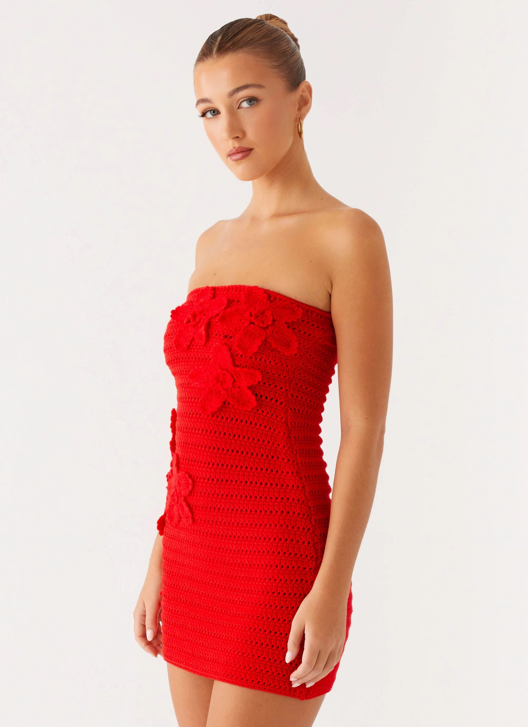 Sicily Mini Dress - Red Flattering Waist Design