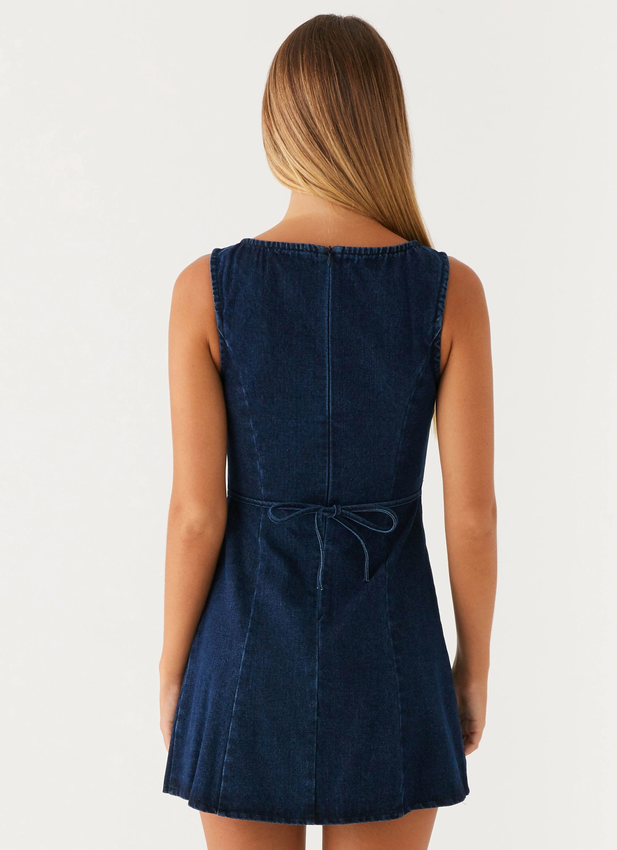 Cool Structure Wedding Style Rochelle Denim Mini Dress - Blue