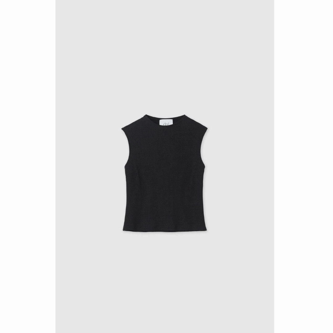Roomy Shape Smart Layering DAL THE LABEL Modal Ribbed Knit Tank, Black